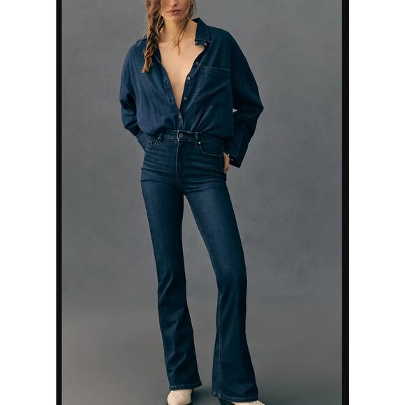 NWT PAIGE Laurel Canyon High-Rise Flare Jeans - 23 waist - Picture 2 of 6